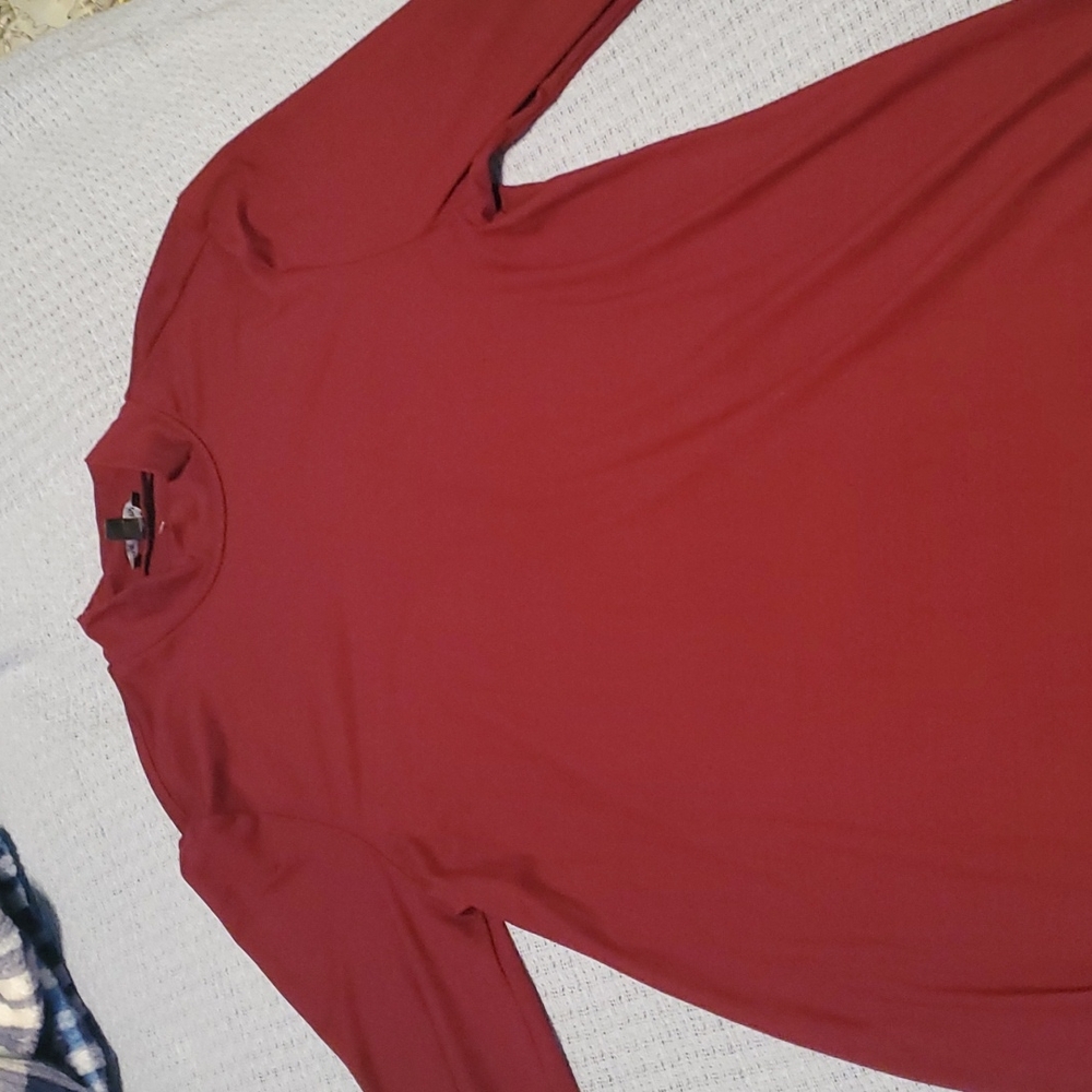 Long Sleeve Maroon Mock Neck Dress